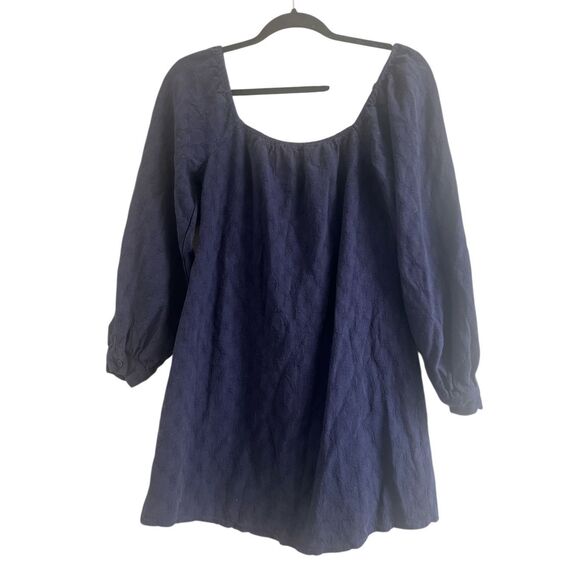 ✨Lulus Ideal Impression Navy Blue Balloon Sleeve Mini Sz Medium Dress✨ - Picture 6 of 9